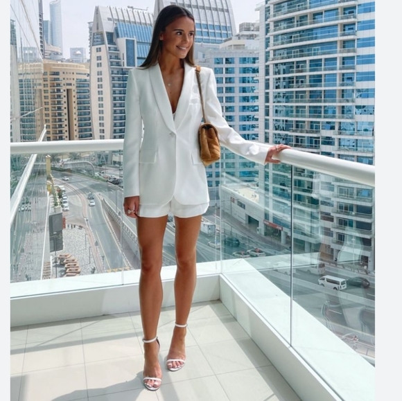 ZARA * BLAZER WHITE Size L tuxedo - Picture 2 of 16